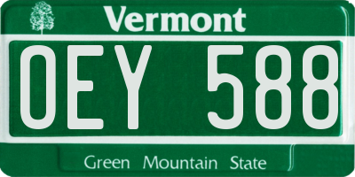 VT license plate OEY588