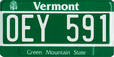 VT license plate OEY591