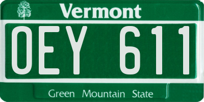 VT license plate OEY611