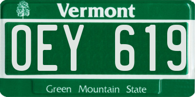 VT license plate OEY619