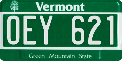 VT license plate OEY621