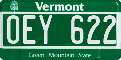 VT license plate OEY622