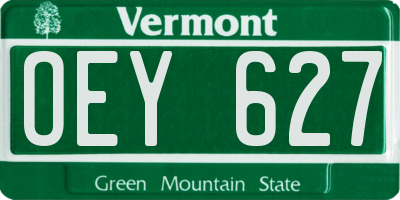 VT license plate OEY627