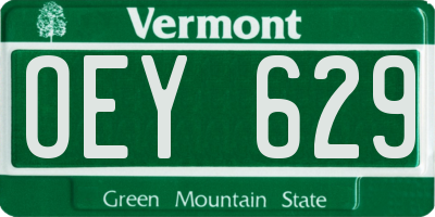 VT license plate OEY629