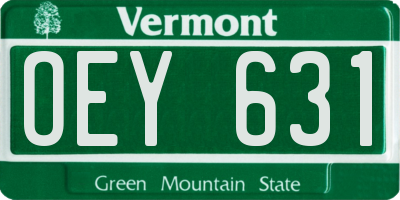 VT license plate OEY631