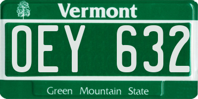 VT license plate OEY632