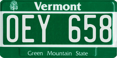 VT license plate OEY658