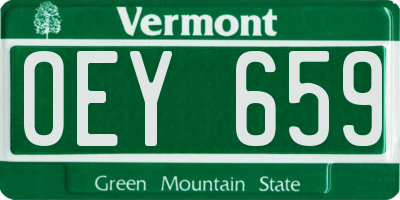 VT license plate OEY659