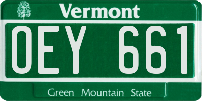 VT license plate OEY661
