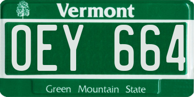 VT license plate OEY664