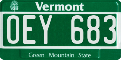 VT license plate OEY683