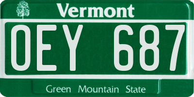 VT license plate OEY687