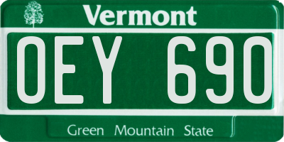 VT license plate OEY690