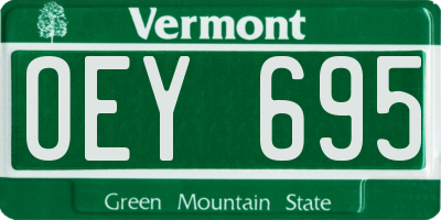 VT license plate OEY695