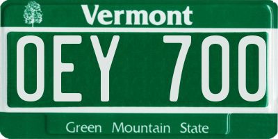 VT license plate OEY700