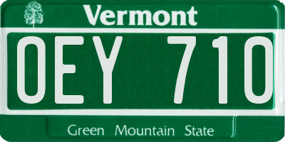 VT license plate OEY710