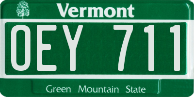 VT license plate OEY711