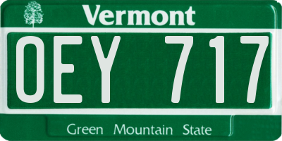 VT license plate OEY717