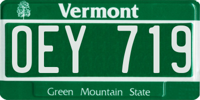 VT license plate OEY719