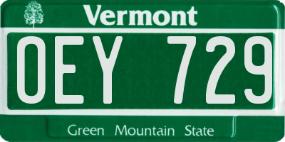 VT license plate OEY729