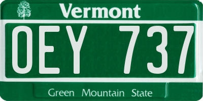 VT license plate OEY737