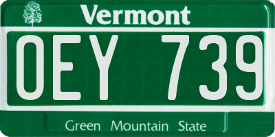 VT license plate OEY739