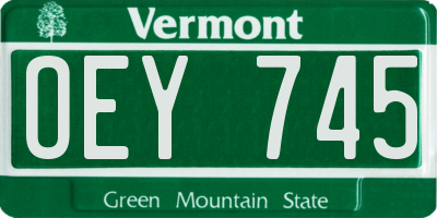 VT license plate OEY745