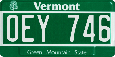 VT license plate OEY746