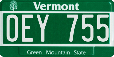 VT license plate OEY755