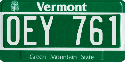 VT license plate OEY761