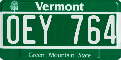 VT license plate OEY764