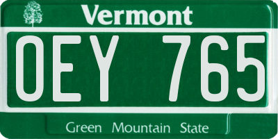 VT license plate OEY765