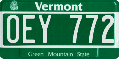 VT license plate OEY772