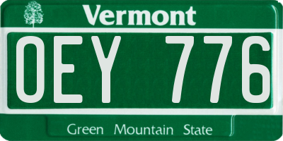 VT license plate OEY776