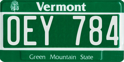 VT license plate OEY784