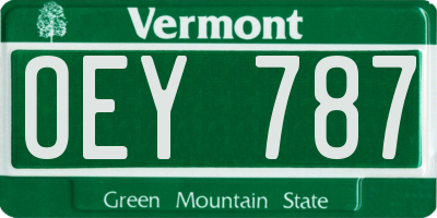 VT license plate OEY787