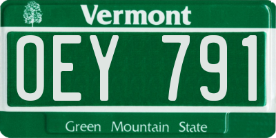 VT license plate OEY791