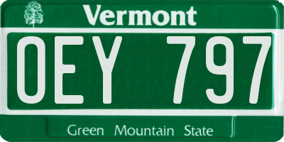 VT license plate OEY797