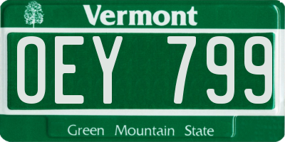 VT license plate OEY799