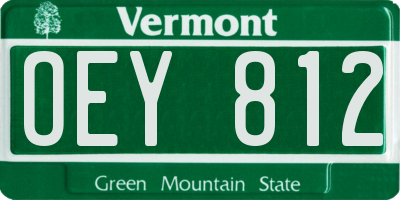 VT license plate OEY812