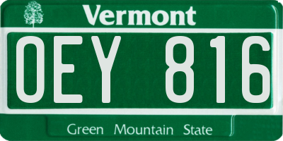 VT license plate OEY816