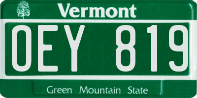 VT license plate OEY819