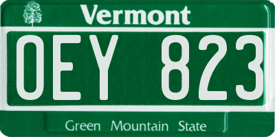 VT license plate OEY823