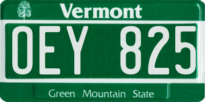 VT license plate OEY825
