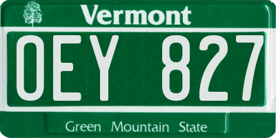VT license plate OEY827