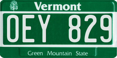 VT license plate OEY829