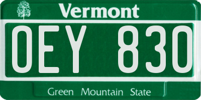 VT license plate OEY830