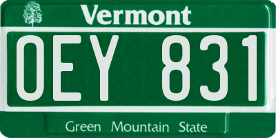 VT license plate OEY831