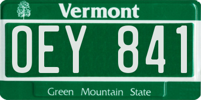 VT license plate OEY841