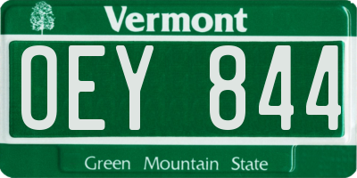 VT license plate OEY844